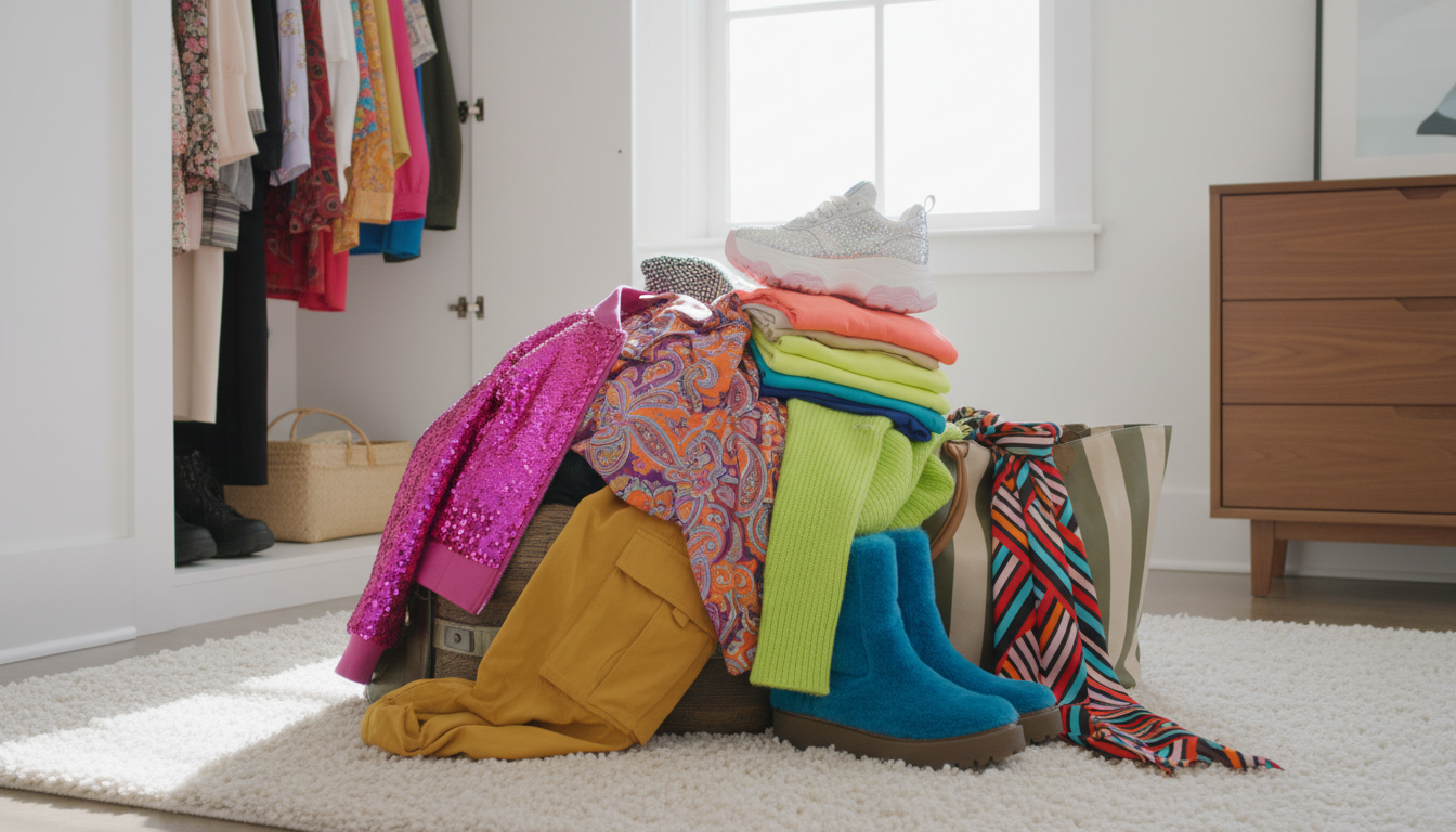 Пример неудачного нагромождения вещей без сочетания цветов