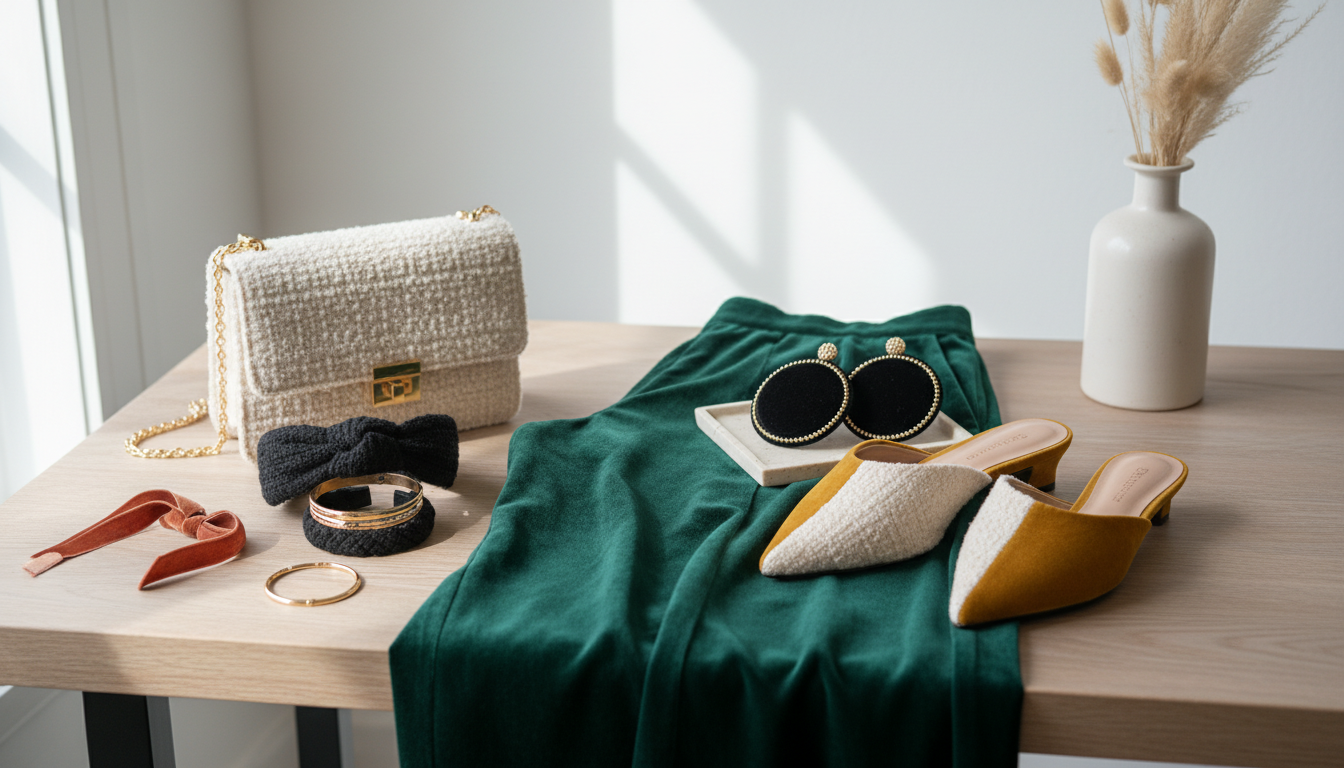 Аксессуары из букле и вельвета