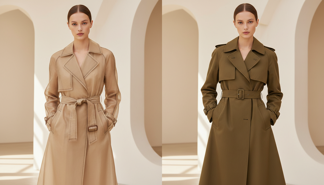 Сравнение: некачественный тонкий тренч и плотный габардиновый тренч