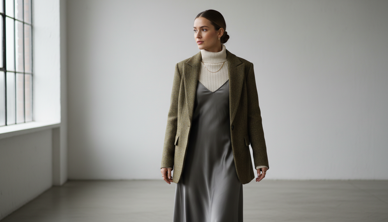 Идеально сбалансированный многослойный образ, где видны три разных текстуры.