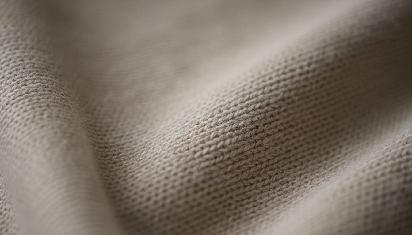 Крупный план плетения высококачественного кашемирового свитера