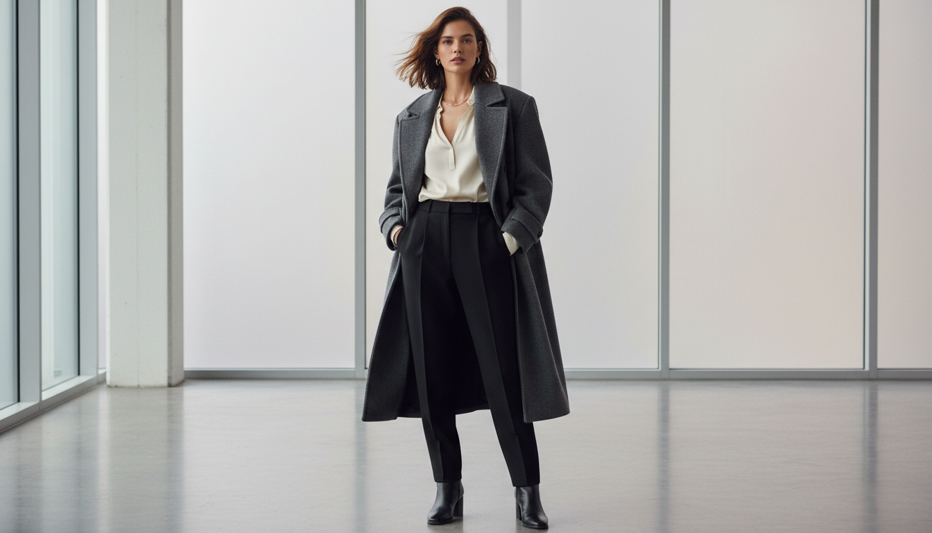 Пальто оверсайз с широкими плечами в стиле 80-х