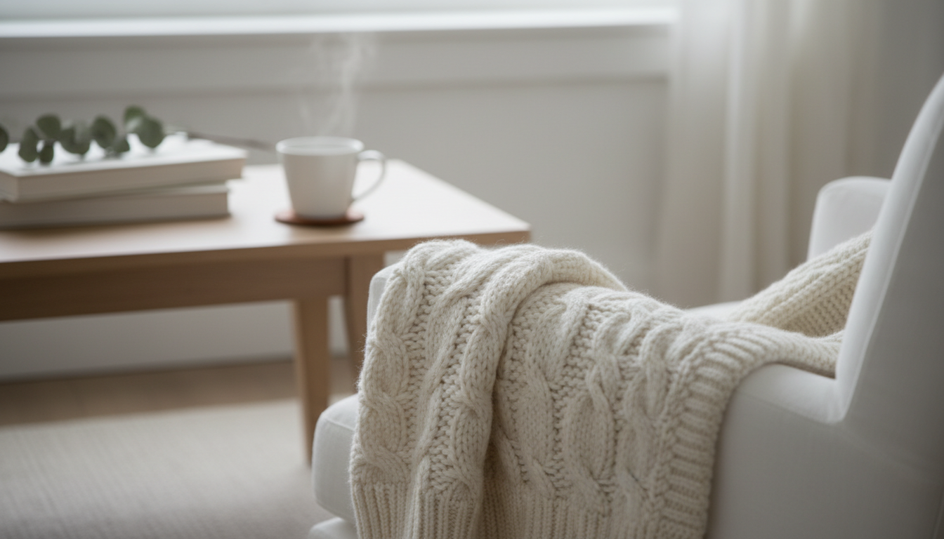 Уютный кашемировый свитер крупной вязки