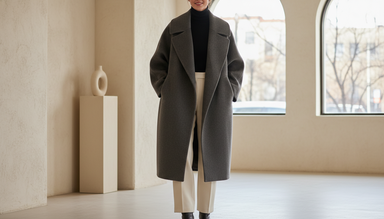 Пальто-кокон оверсайз из дорогой шерсти.