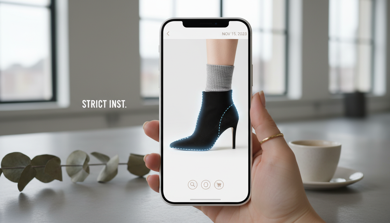 Скриншот приложения для виртуальной примерки обуви