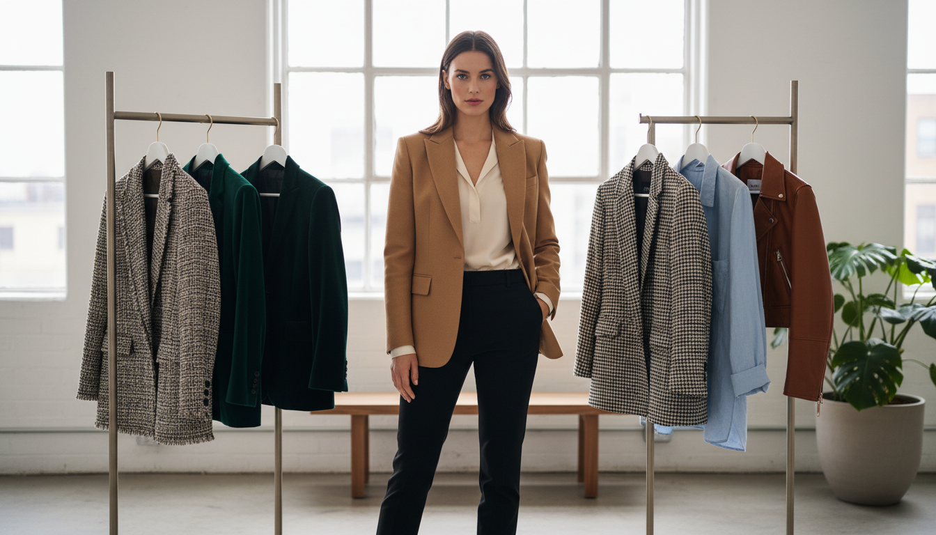 Коллекция жакетов разных ценовых категорий: от классического Max Mara до более доступного, но стильного варианта.