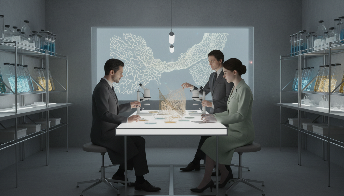 Лаборатория, в которой ученые исследуют образцы био-текстиля, выращенного из мицелия.