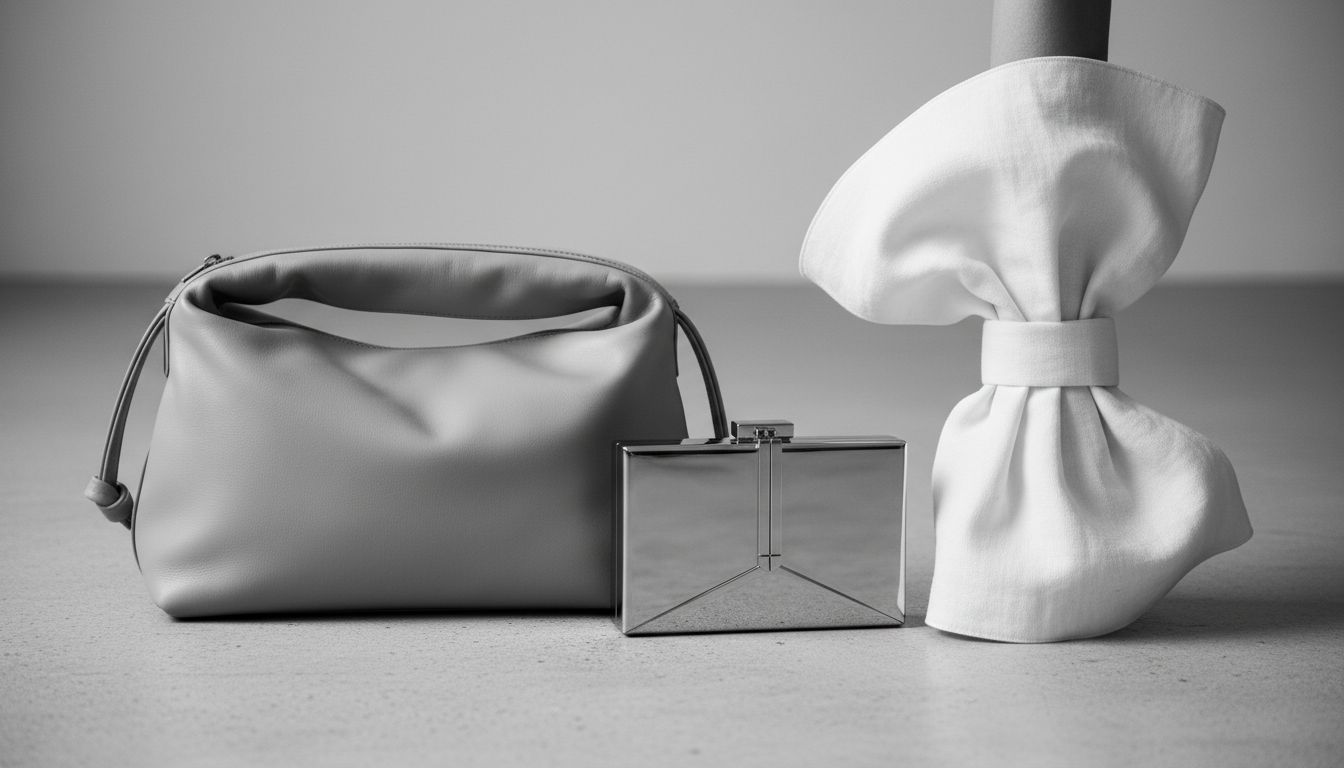Черно-белый снимок, демонстрирующий разницу между мягкой сумкой и жестким клатчем рядом с гипертрофированным манжетом.