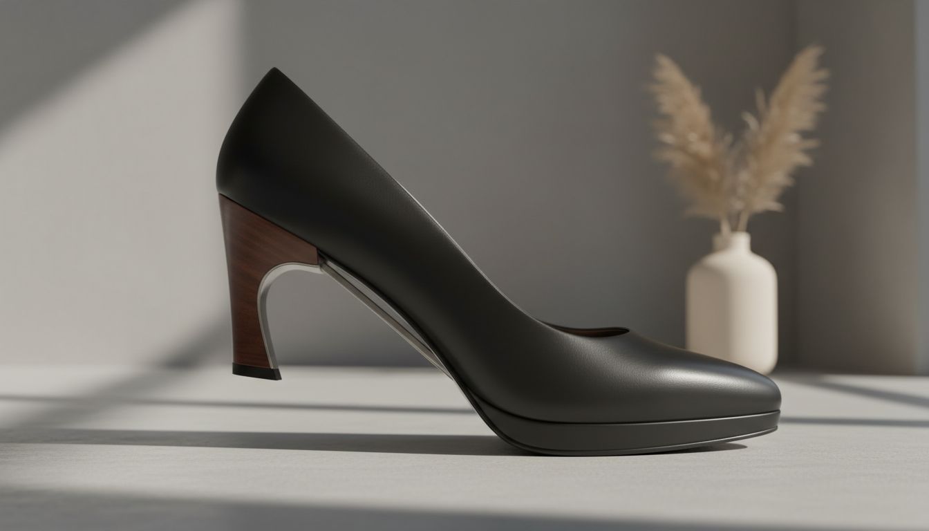 Детальный снимок подвесного каблука-консоли, демонстрирующий его отрыв от основной части подошвы.