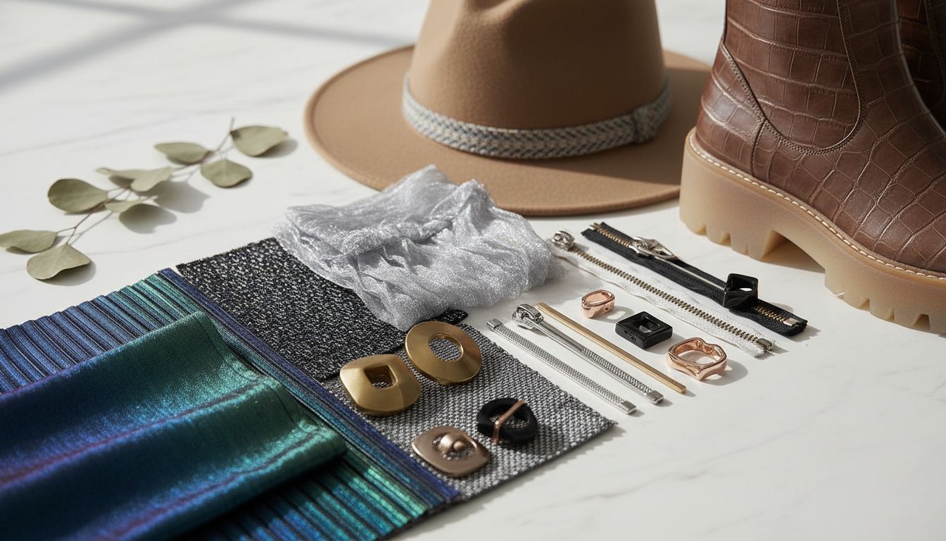 Детали крупным планом: инновационные ткани и фурнитура, подчеркивающие переосмысление старых трендов.